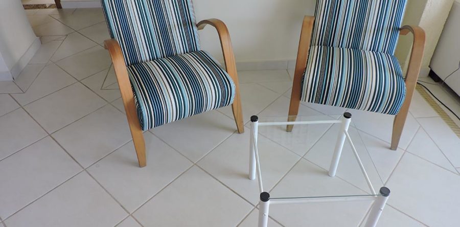 Reforma de Poltronas em Tecido Impermeavél Ilhabela Azul