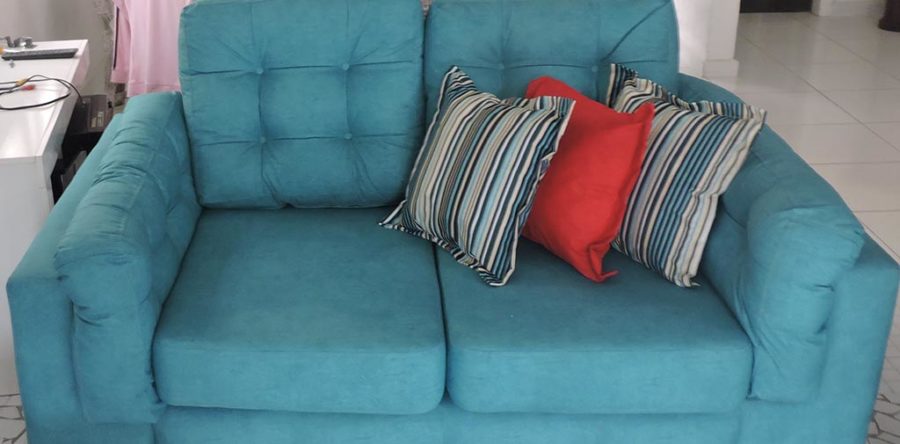 Reforma de Sofá em Tecido Impermeável Ilhabela Azul e Duna Turquesa