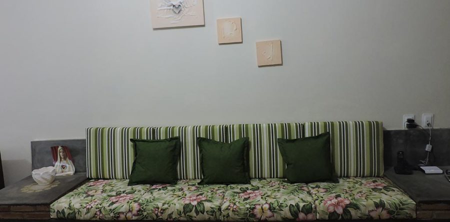 Almofadas Feita Sob Medida  em Tecido Impermeável Guarapuá Verde e Maya Bay Bege