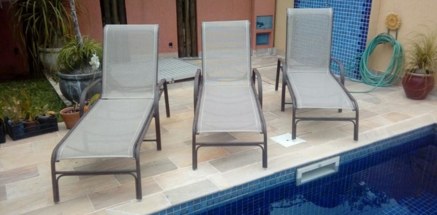 Reforma de Espreguiçadeira de piscina  no tecido de Tela Bertioga -03