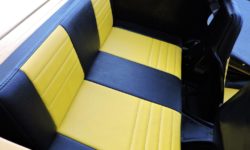 Reforma de Banco Traseiro do Buggy no tecido Courvin Automotivo Preto e Amarelo